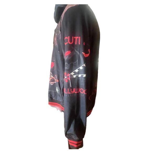 Members Only “ The God Father” Black Full Graphics Hoodie Sz L - Picture 4 of 8